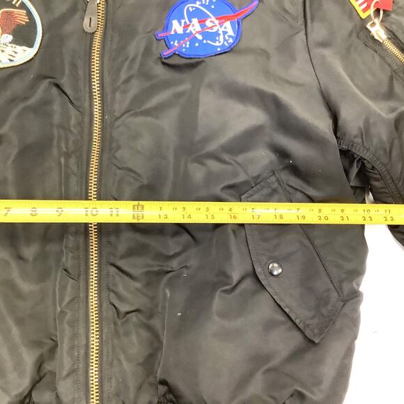 Alpha Industries MA-1 NASA Apollo 11 Bomber Jacket Mens XL Patches Reversible? - Picture 9 of 10